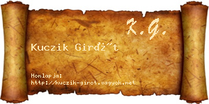 Kuczik Girót névjegykártya